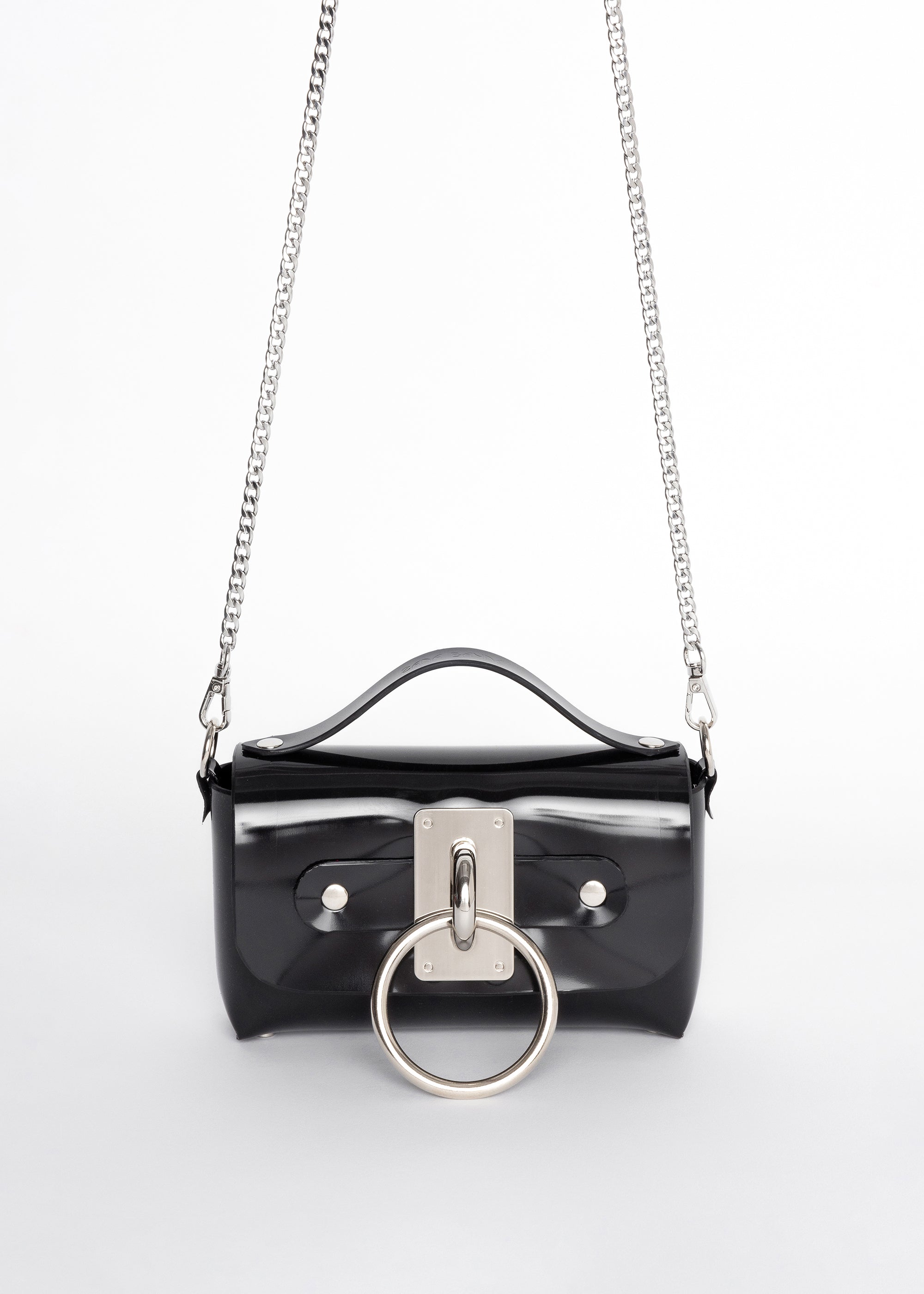Mini Choker Bag - Black PVC (Vegan)