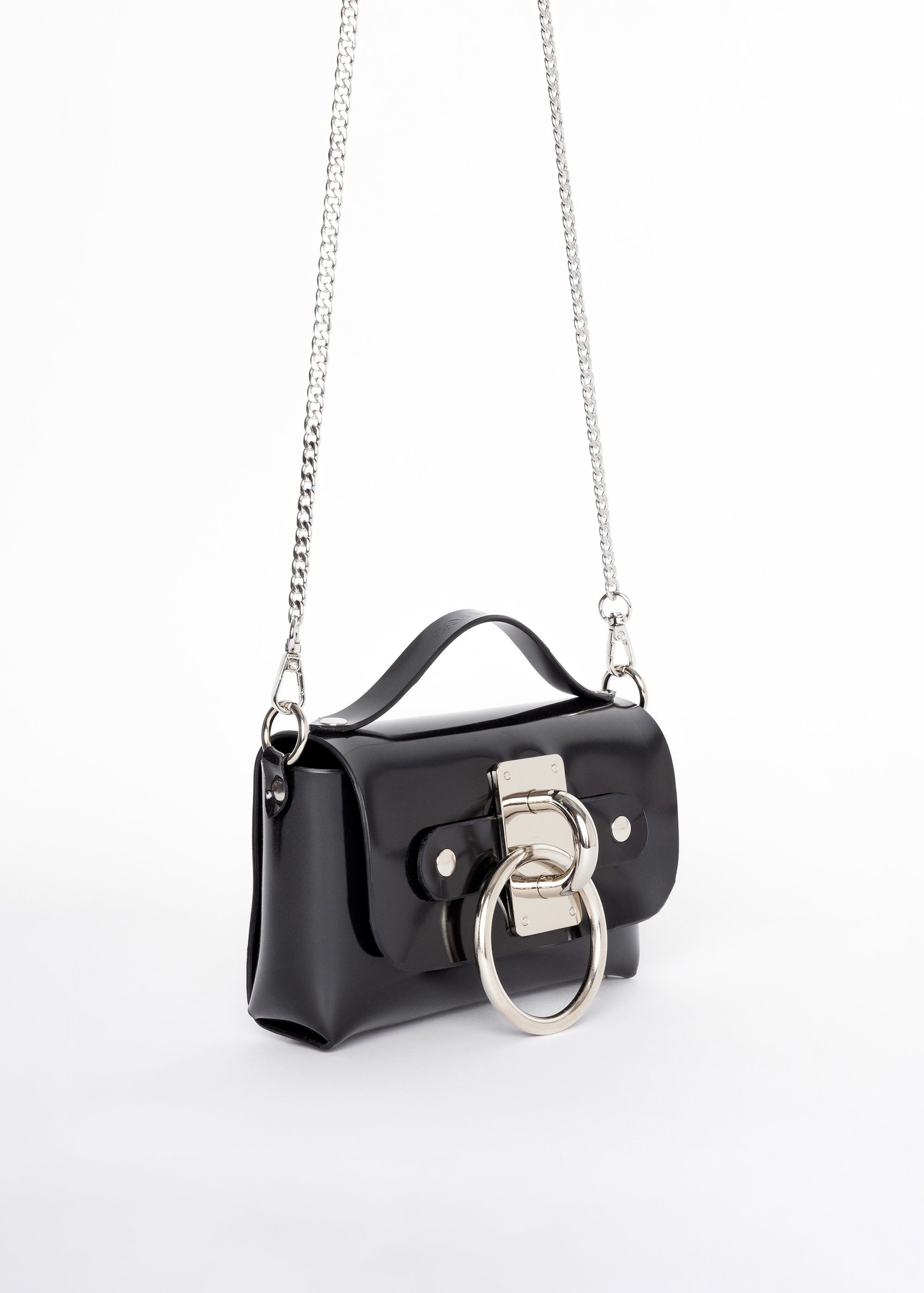 Mini Choker Bag - Black PVC (Vegan)