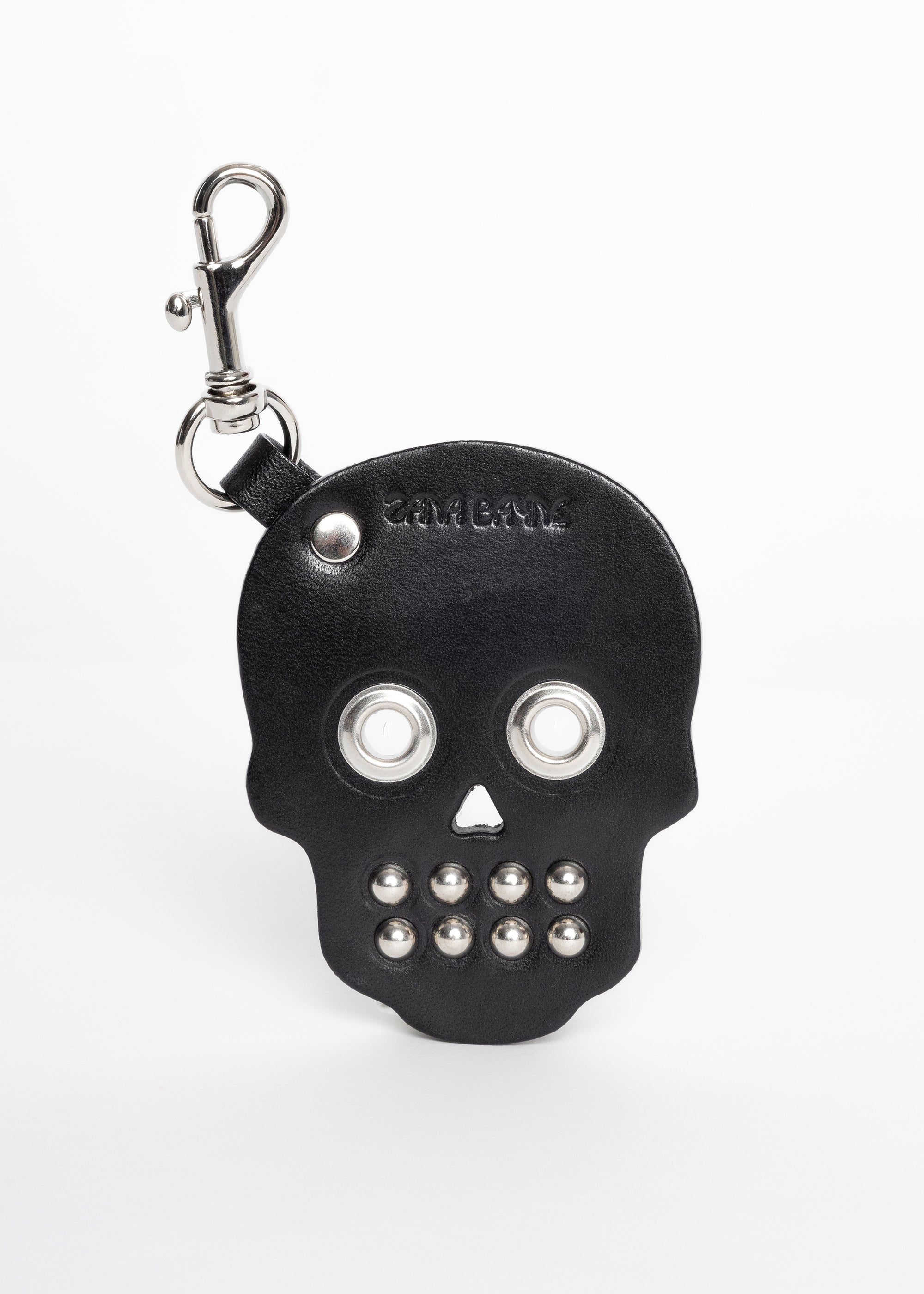 Leather Skull Keychain