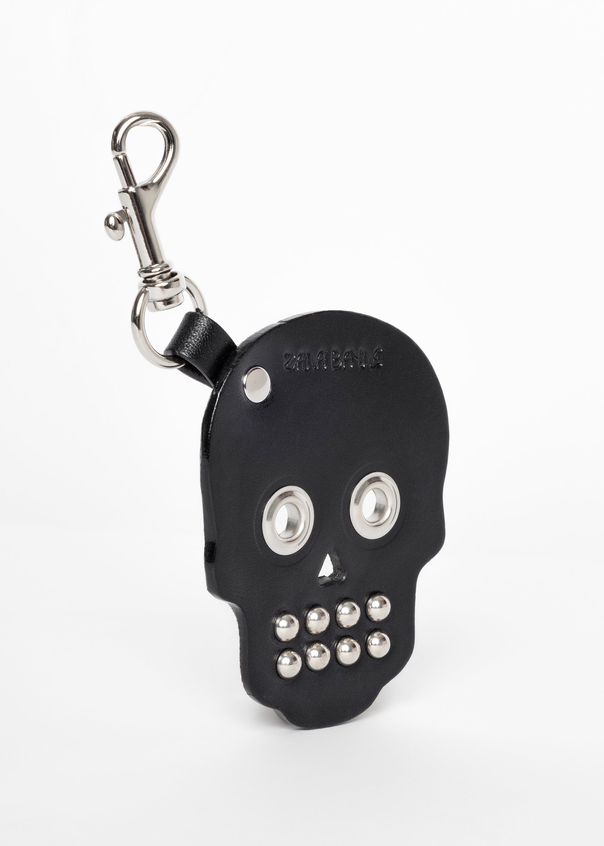 Leather Skull Keychain