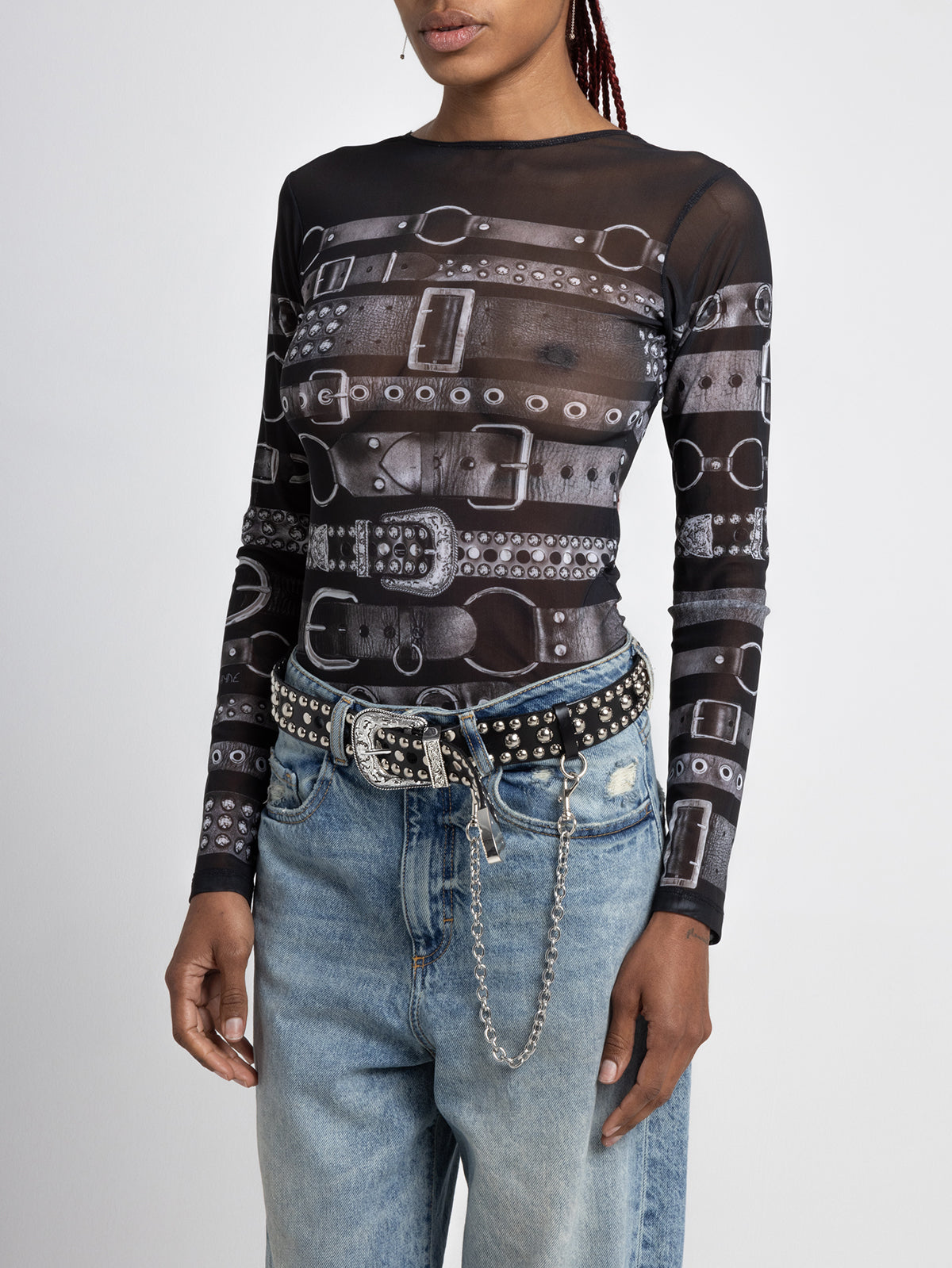 Mesh Belt Top - Black