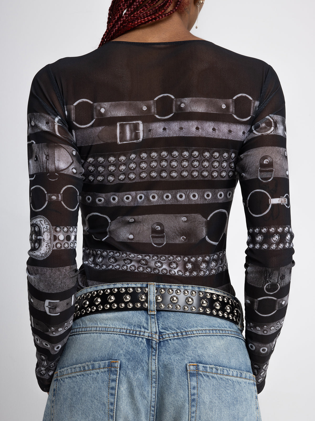 Mesh Belt Top - Black