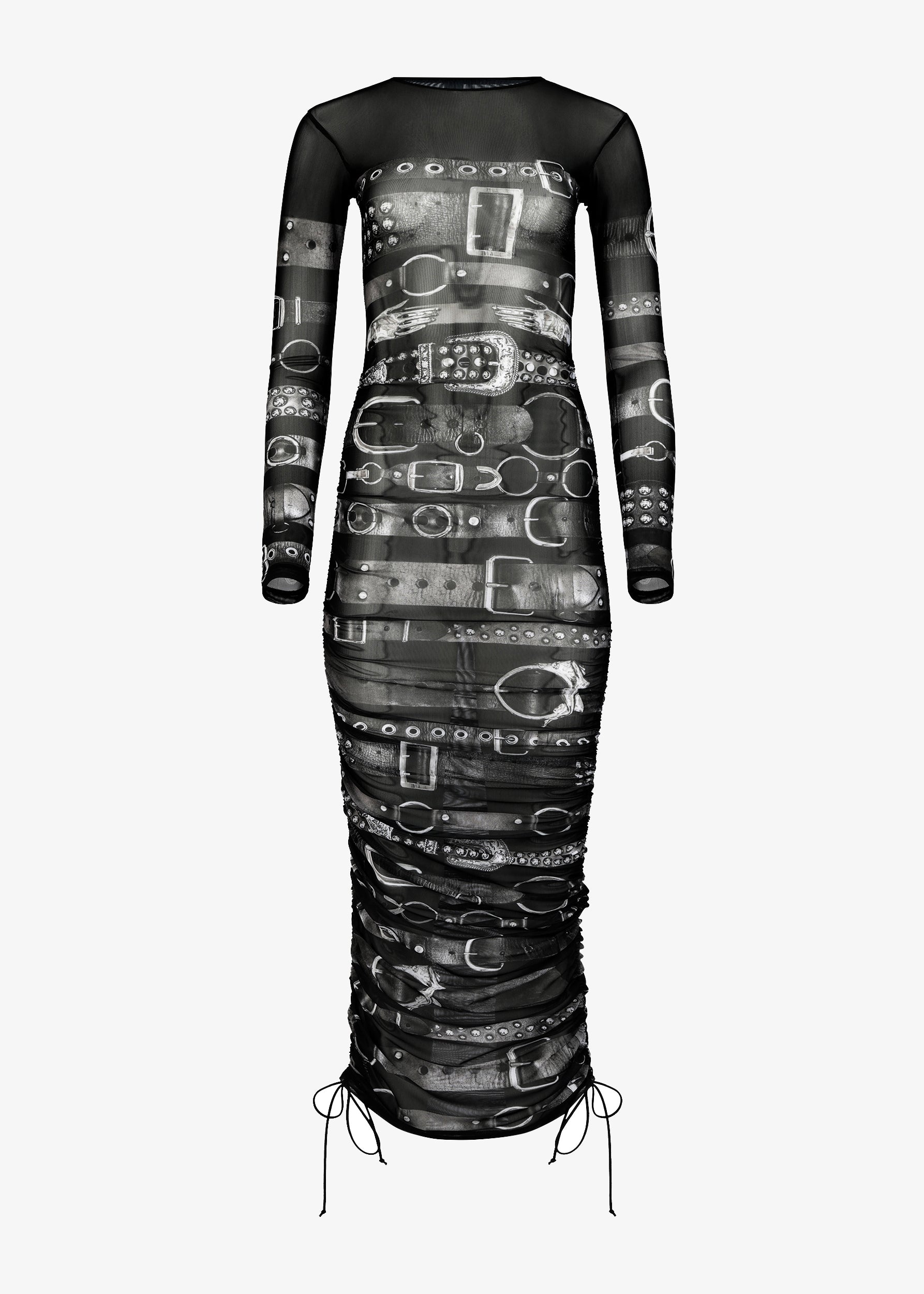 Mesh Belt Dress - Black