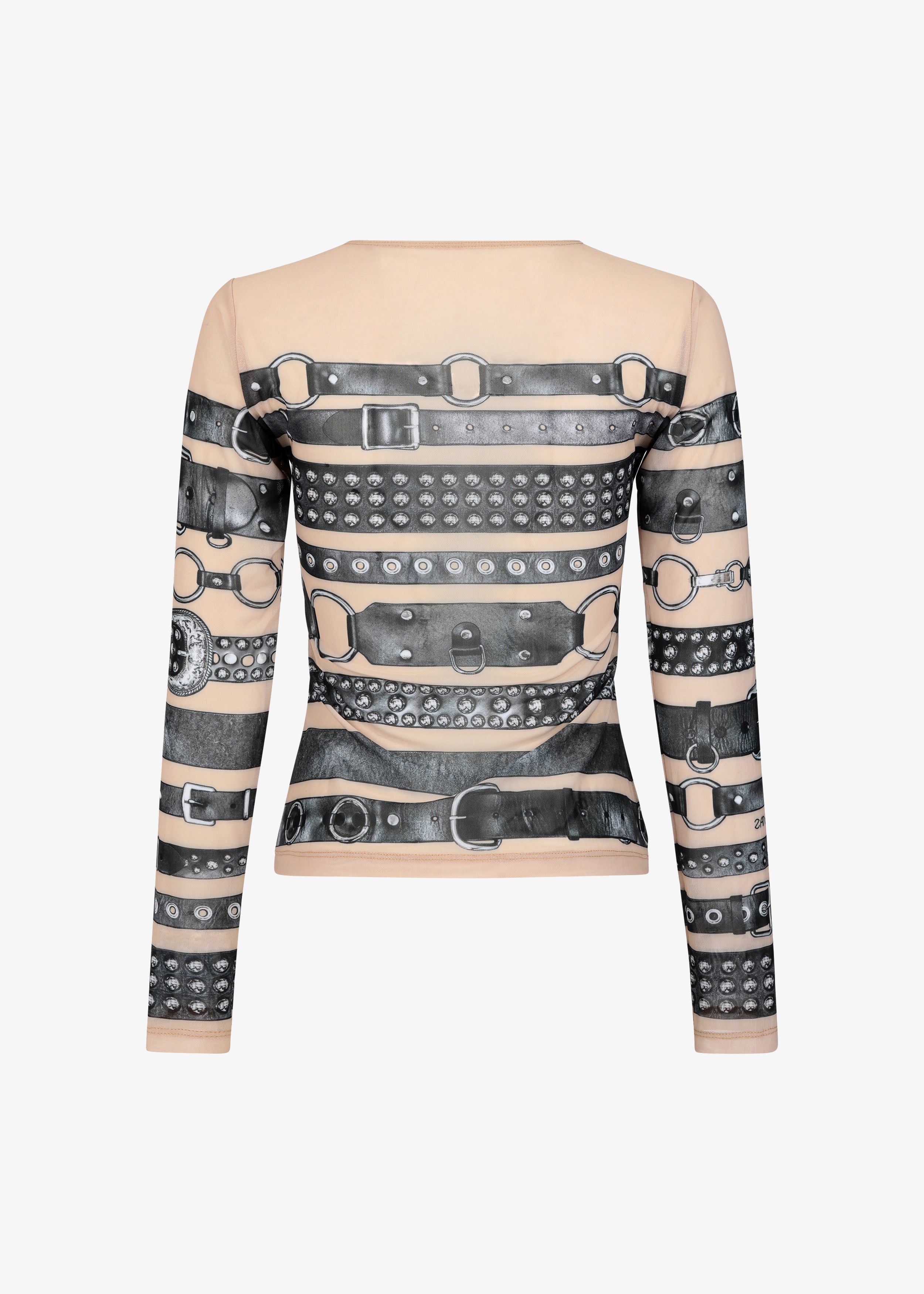 Mesh Belt Top - Beige