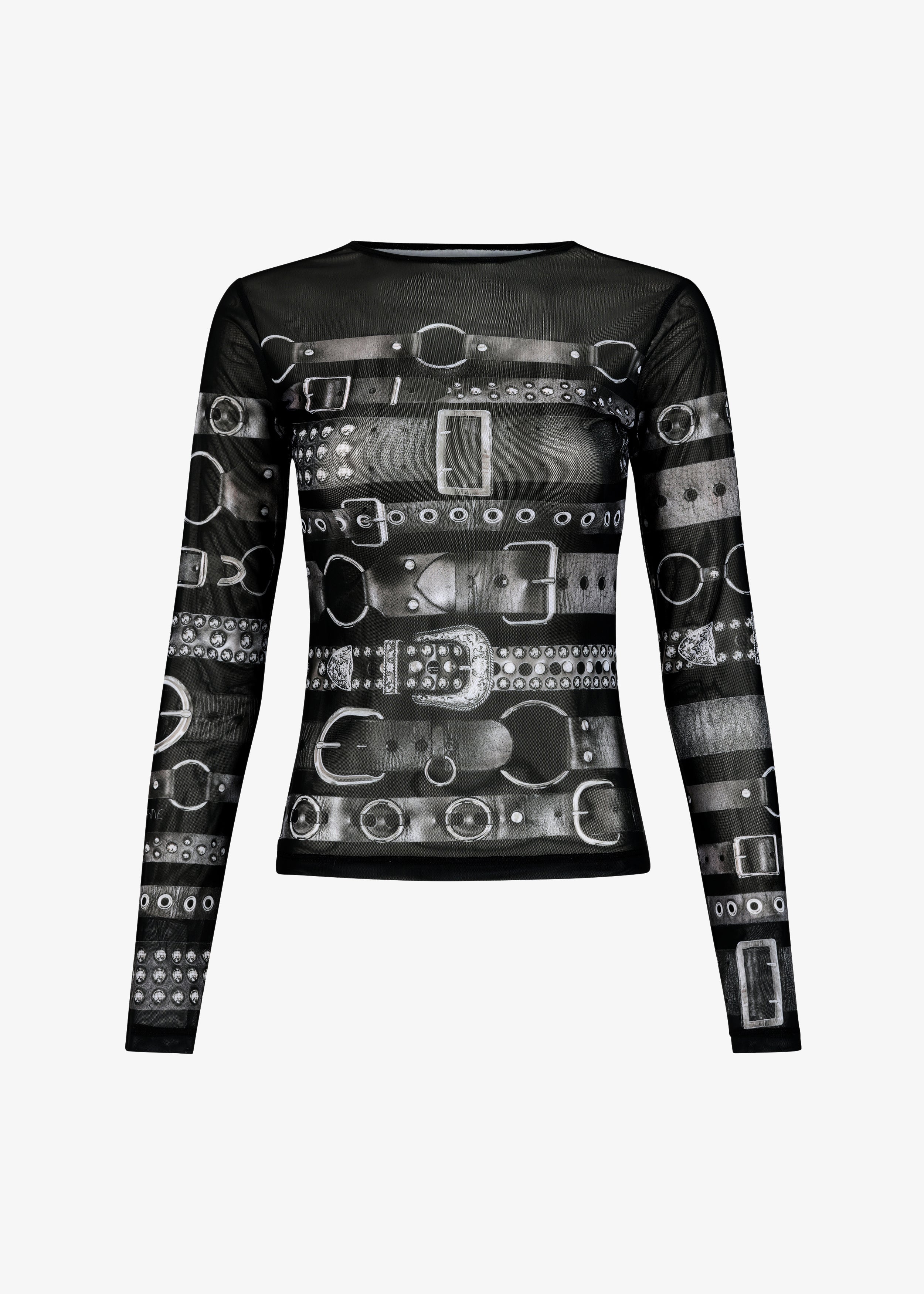 Mesh Belt Top - Black