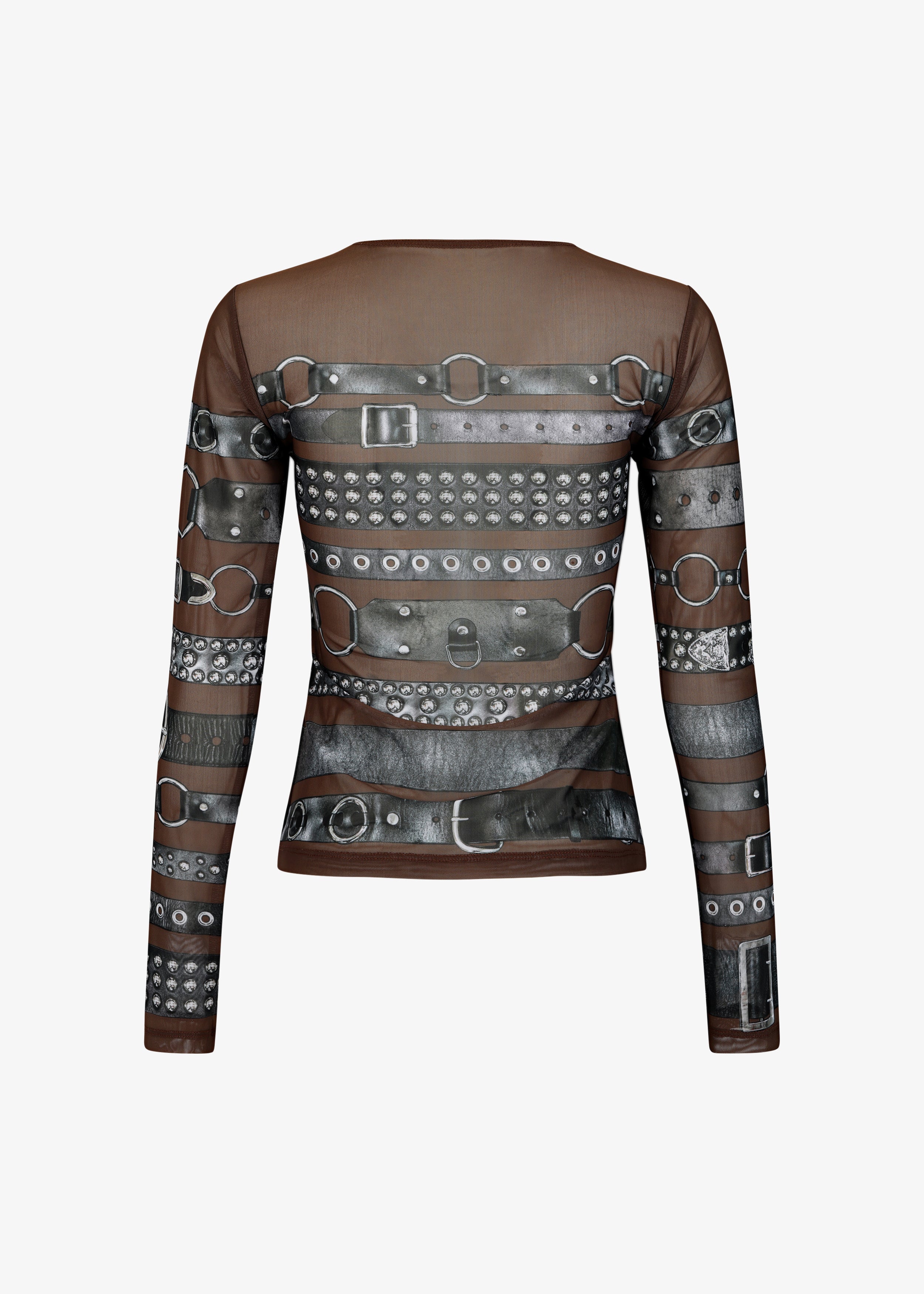 Mesh Belt Top - Brown