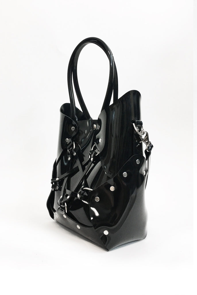 Pentagram Handbag - Black PVC